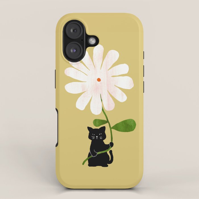 Cat with flower iPhone Case Gallery Image 1