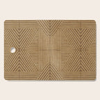 Golden ochre lines - textured abstract geometric Cutting Board Gallery Image 1