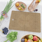 Golden ochre lines - textured abstract geometric Cutting Board Gallery Image 2
