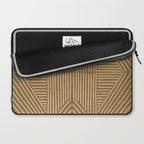 Golden ochre lines - textured abstract geometric Laptop Sleeve Gallery Image 2