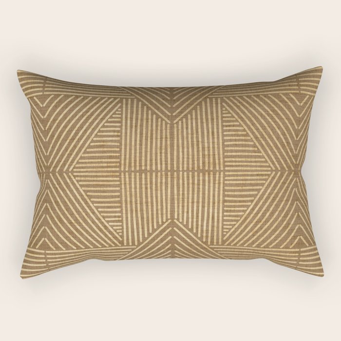 Golden ochre lines - textured abstract geometric Rectangular Pillow Gallery Image 2