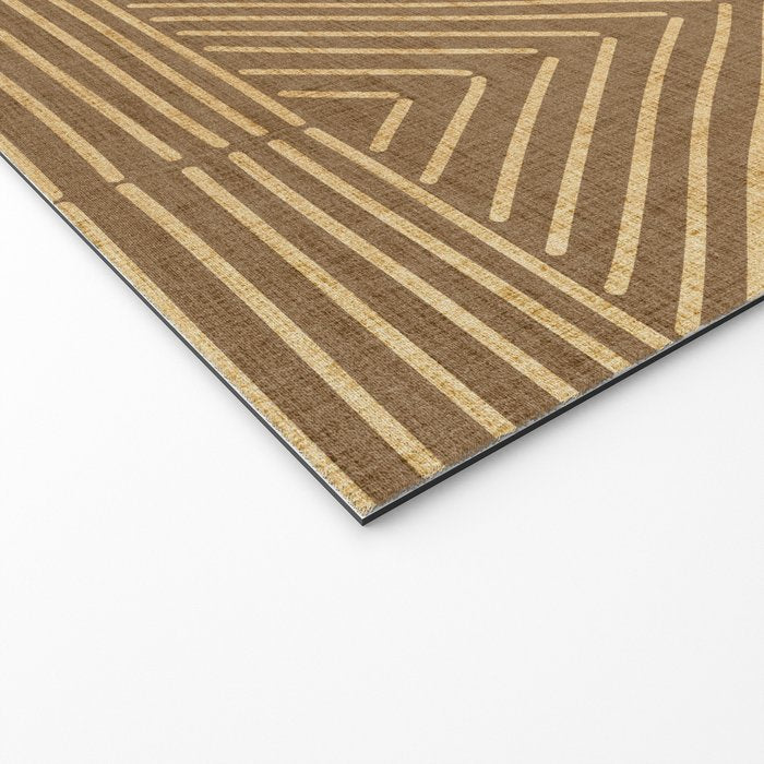 Golden ochre lines - textured abstract geometric Welcome Mat Gallery Image 2