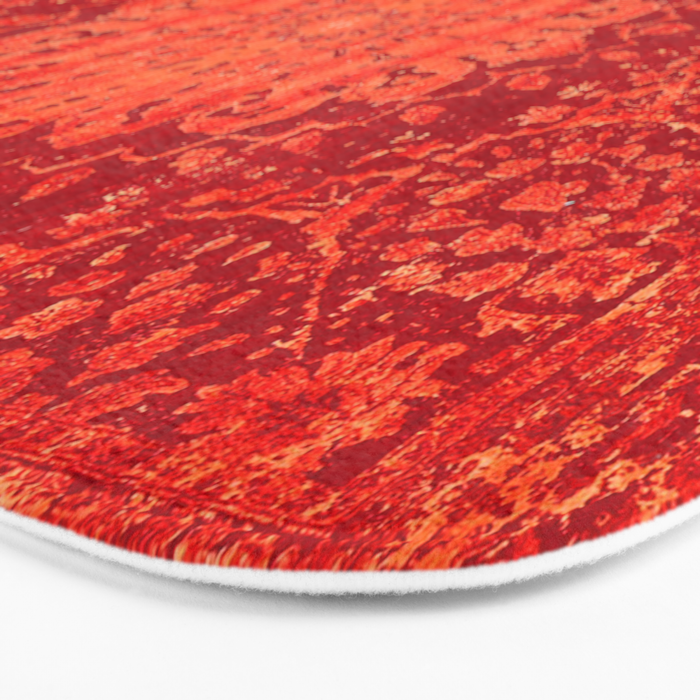 Orange Boho Oriental Traditional Antique Moroccan Style Bath Mat Gallery Image 3