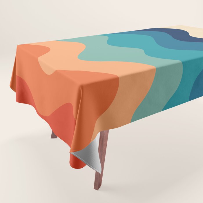 Retro 70s Waves Tablecloth Gallery Image 1
