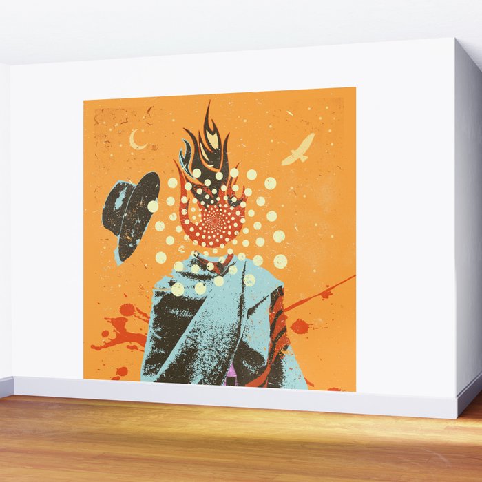 PSYCHEDELIC COWBOY Wall Mural Gallery Image 2