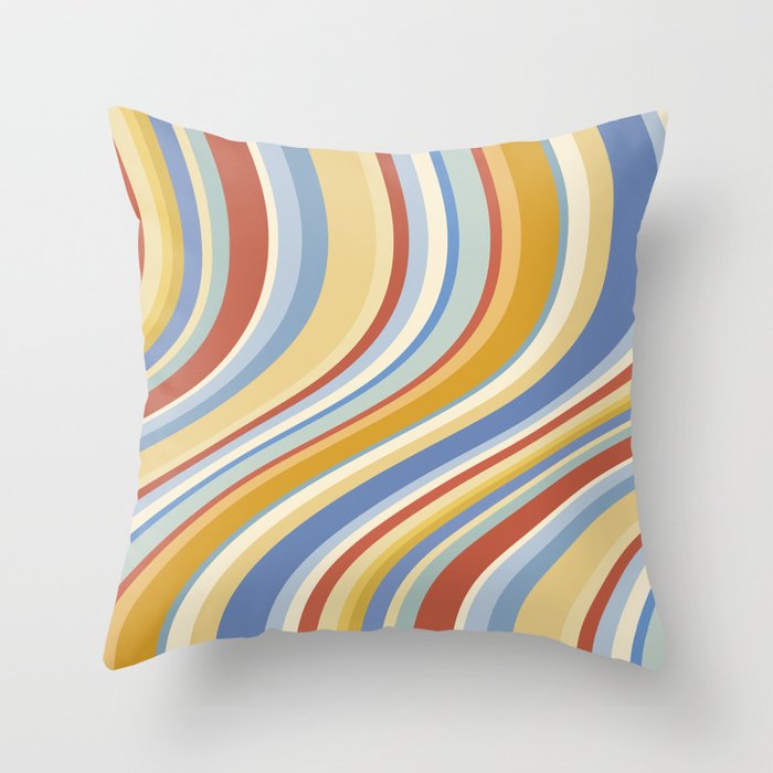 Wavy Stripes VIII - 70s Summer Throw Pillow Gallery Image 6