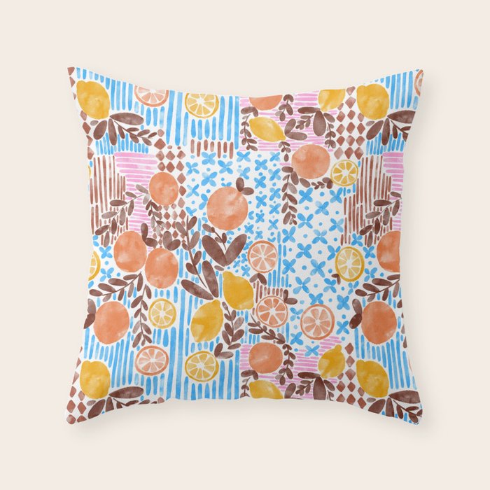 Citrus Fusion Extravaganza Throw Pillow Gallery Image 1