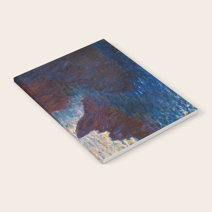 Claude Monet Impressionist Landscape Oil Painting Sunset At Sea Cliffs Ocean Cliff Landscape Notebook Gallery Image 1