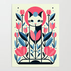 Cat amongst Tulips Poster Gallery Image 4
