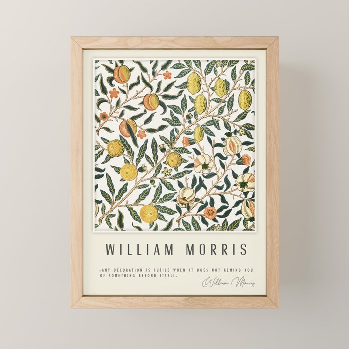 Modern poster-William Morris-Vegetable print with lemons. Mini Art Print Gallery Image 1