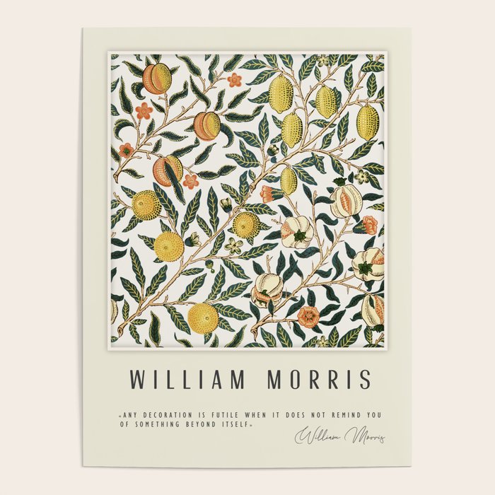Modern poster-William Morris-Vegetable print with lemons. Poster Gallery Image 1