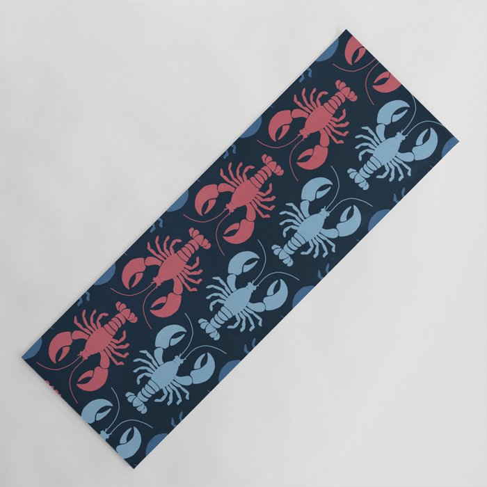 Lobster parade - navy Yoga Mat Gallery Image 1