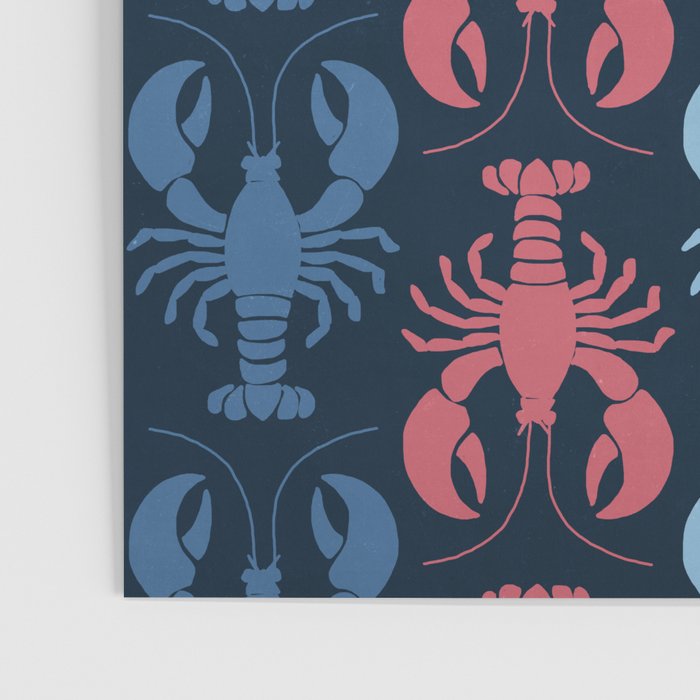 Lobster parade - navy Poster Gallery Image 3