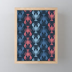 Lobster parade - navy Mini Art Print Gallery Image 1