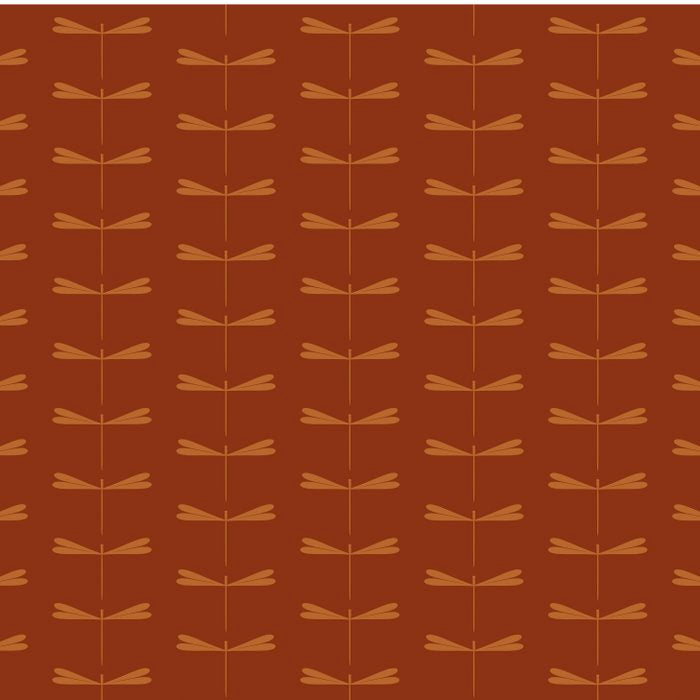 Dragonfly Pattern IV Brick Red Coffee Mug Gallery Image 2