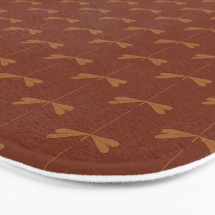Dragonfly Pattern IV Brick Red Bath Mat Gallery Image 3