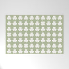 Clovers XXVI Natural Green Botanical Pattern Welcome Mat Gallery Image 1