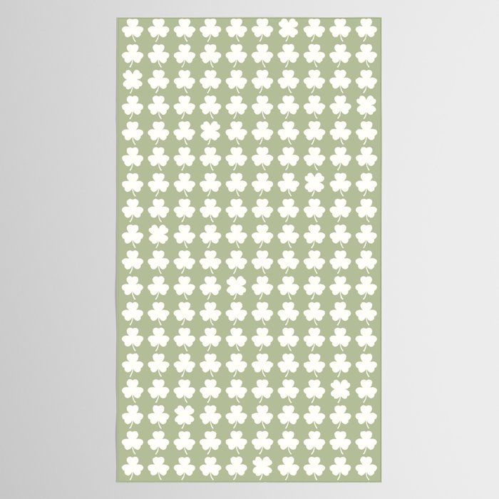 Clovers XXVI Natural Green Botanical Pattern Tablecloth Gallery Image 2
