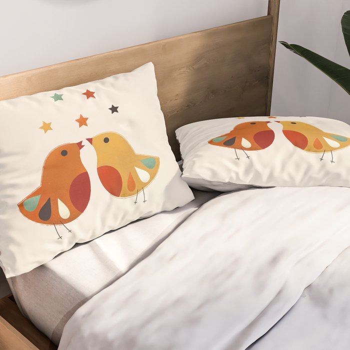 Little Festive Birds Pillow Sham Gallery Image 2