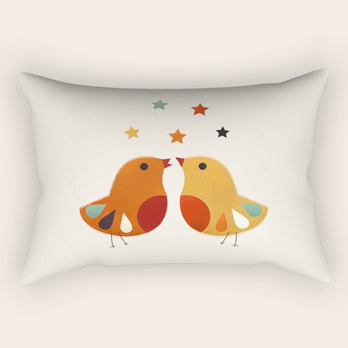 Little Festive Birds Rectangular Pillow Gallery Image 2