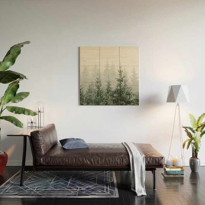 MOUNTAIN FOREST Wood Wall Art Gallery Image 2