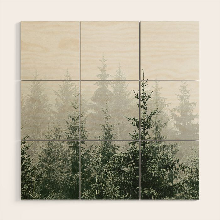 MOUNTAIN FOREST Wood Wall Art Gallery Image 1