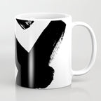 X Black & White Minimalist Abstract Mid century Ink Art Dark Brush Strokes Coffee Mug Gallery Image 1