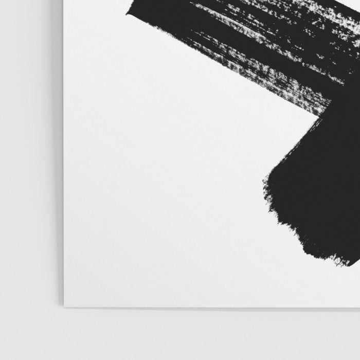 X Black & White Minimalist Abstract Mid century Ink Art Dark Brush Strokes Poster Gallery Image 3