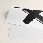 X Black & White Minimalist Abstract Mid century Ink Art Dark Brush Strokes Wrapping Paper Gallery Image 2