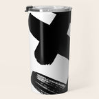 X Black & White Minimalist Abstract Mid century Ink Art Dark Brush Strokes Travel Mug Gallery Image 3
