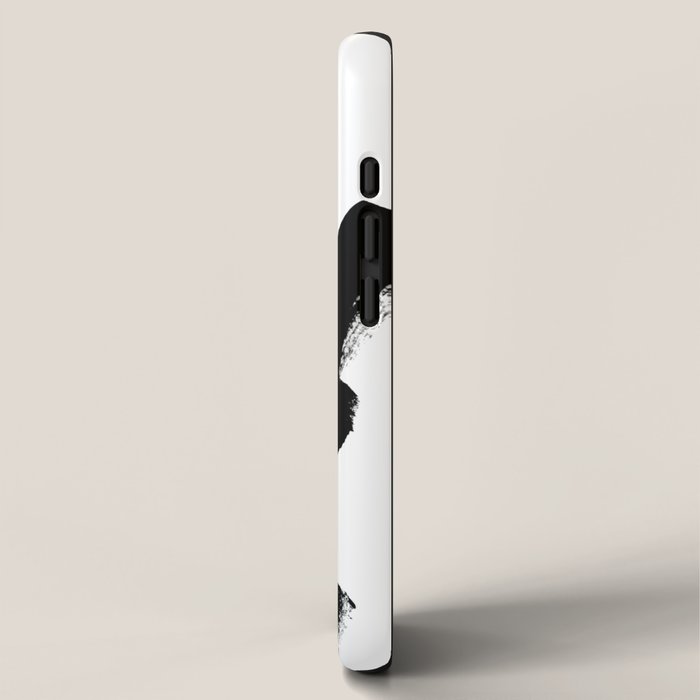 X Black & White Minimalist Abstract Mid century Ink Art Dark Brush Strokes iPhone Case Gallery Image 2