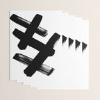 X Black & White Minimalist Abstract Mid century Ink Art Dark Brush Strokes Wrapping Paper Gallery Image 3