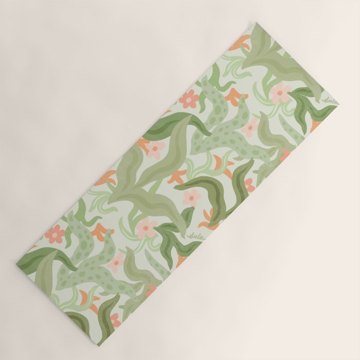 Wavy Plants Pattern Yoga Mat Gallery Image 1