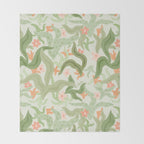 Wavy Plants Pattern Throw Blanket Gallery Image 2