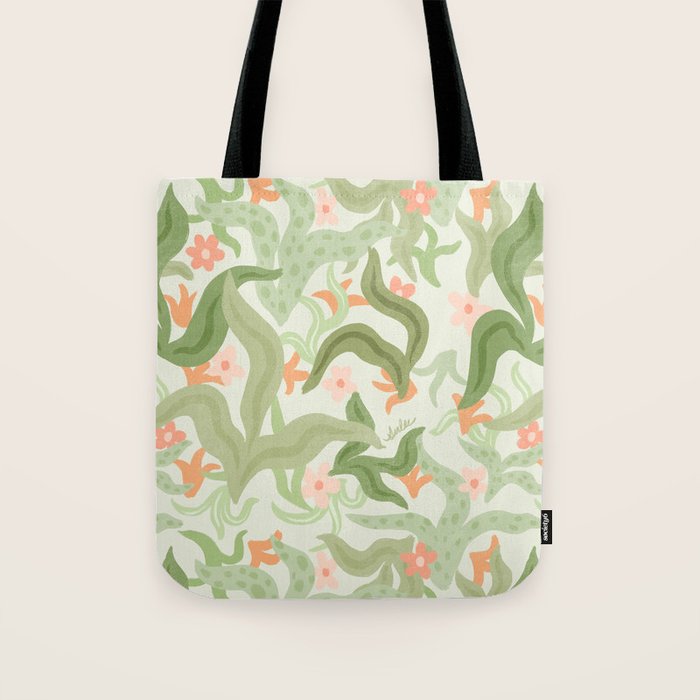 Wavy Plants Pattern Tote Bag Gallery Image 1