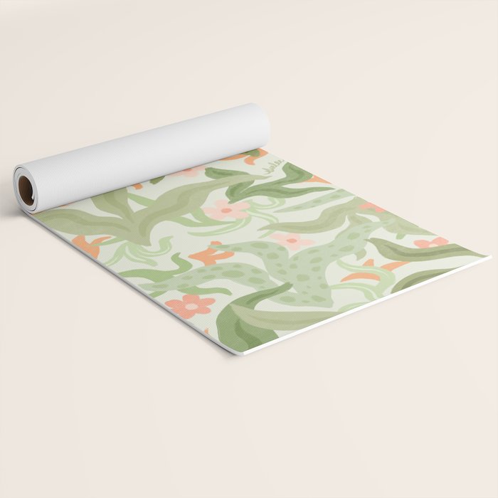 Wavy Plants Pattern Yoga Mat Gallery Image 2