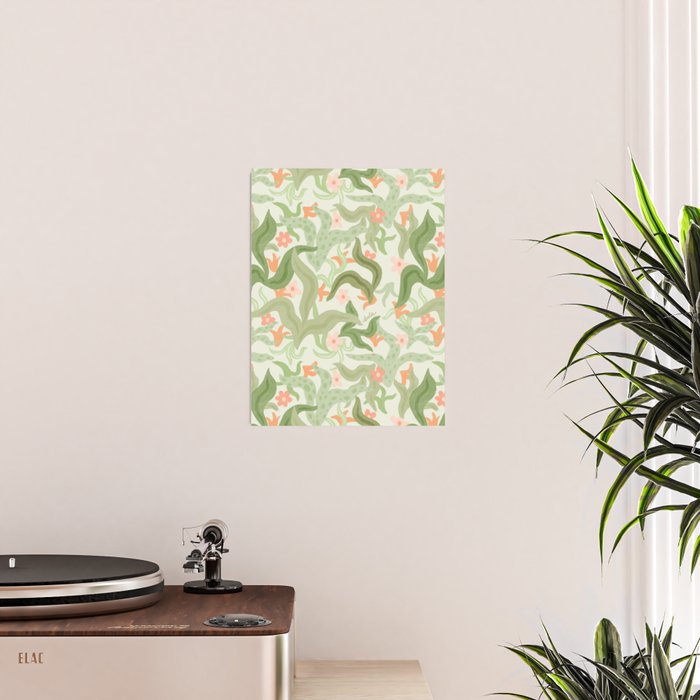 Wavy Plants Pattern Poster Gallery Image 2
