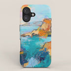 Abstract Northern Ireland Coastline - Vibrant Irish Seascape Art Print iPhone Case Gallery Image 1