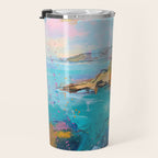 Abstract Northern Ireland Coastline - Vibrant Irish Seascape Art Print Travel Mug Gallery Image 3
