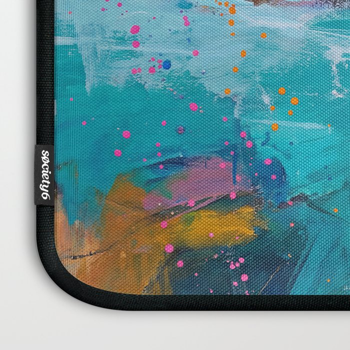 Abstract Northern Ireland Coastline - Vibrant Irish Seascape Art Print Laptop Sleeve Gallery Image 3