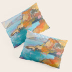 Abstract Northern Ireland Coastline - Vibrant Irish Seascape Art Print Pillow Sham Gallery Image 3