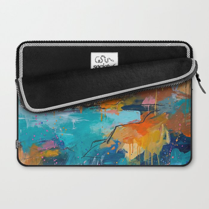 Abstract Northern Ireland Coastline - Vibrant Irish Seascape Art Print Laptop Sleeve Gallery Image 2