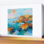 Abstract Northern Ireland Coastline - Vibrant Irish Seascape Art Print Wall Mural Gallery Image 2