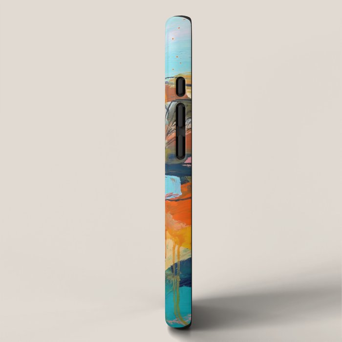 Abstract Northern Ireland Coastline - Vibrant Irish Seascape Art Print iPhone Case Gallery Image 2