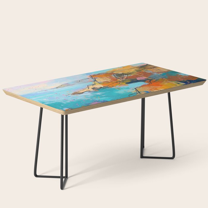 Abstract Northern Ireland Coastline - Vibrant Irish Seascape Art Print Coffee Table Gallery Image 1