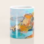 Abstract Northern Ireland Coastline - Vibrant Irish Seascape Art Print Coffee Mug Gallery Image 4