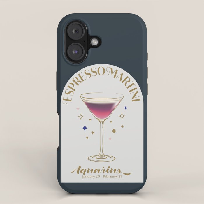Espresso Martini Cocktail Zodiac Sign iPhone Case Gallery Image 1
