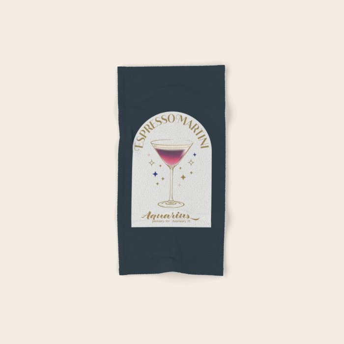 Espresso Martini Cocktail Zodiac Sign Bath Towel Gallery Image 1