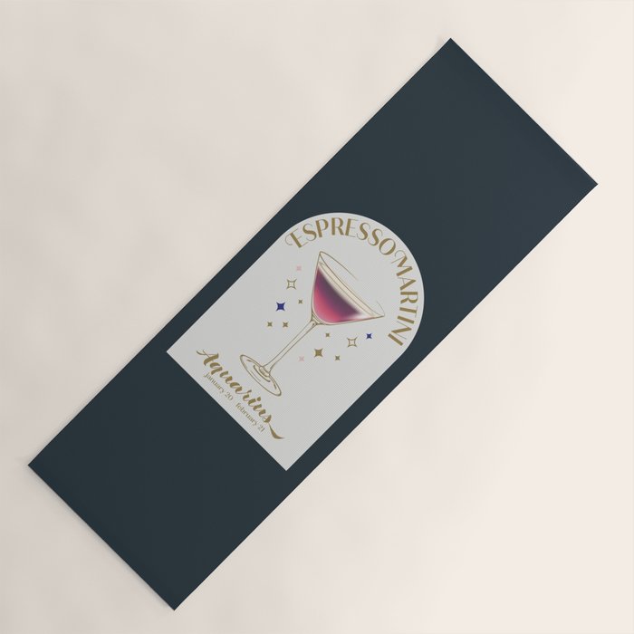 Espresso Martini Cocktail Zodiac Sign Yoga Mat Gallery Image 1