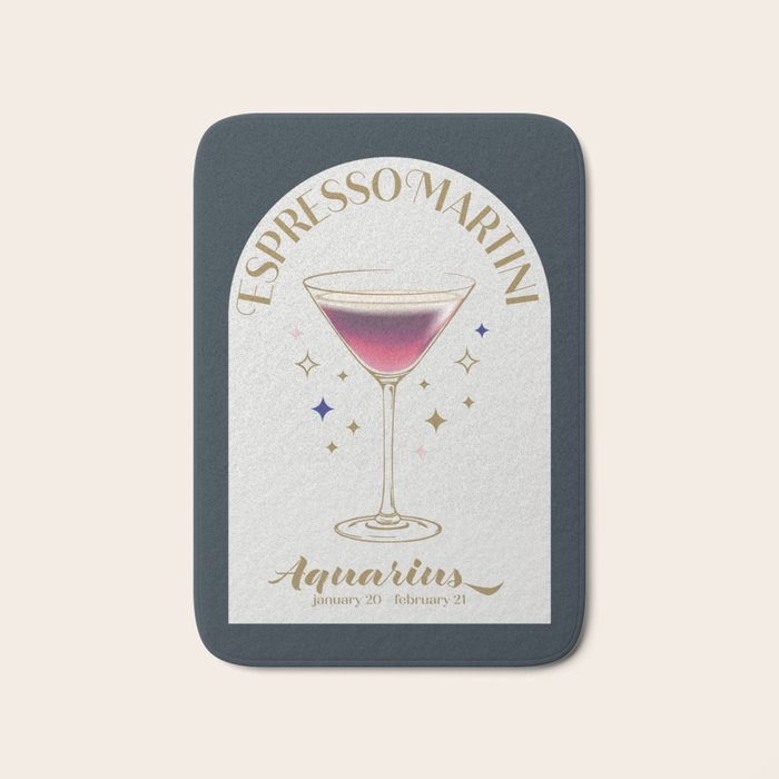 Espresso Martini Cocktail Zodiac Sign Bath Mat Gallery Image 1